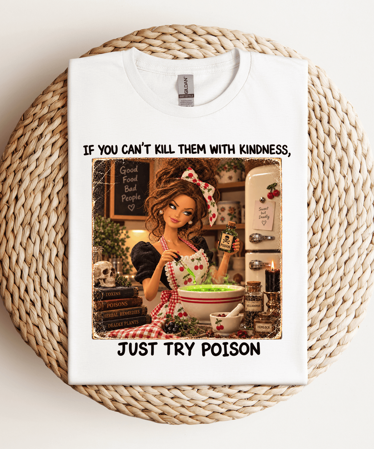 Just Try Poison Adult DTF Transfer (11 inch) Black Words