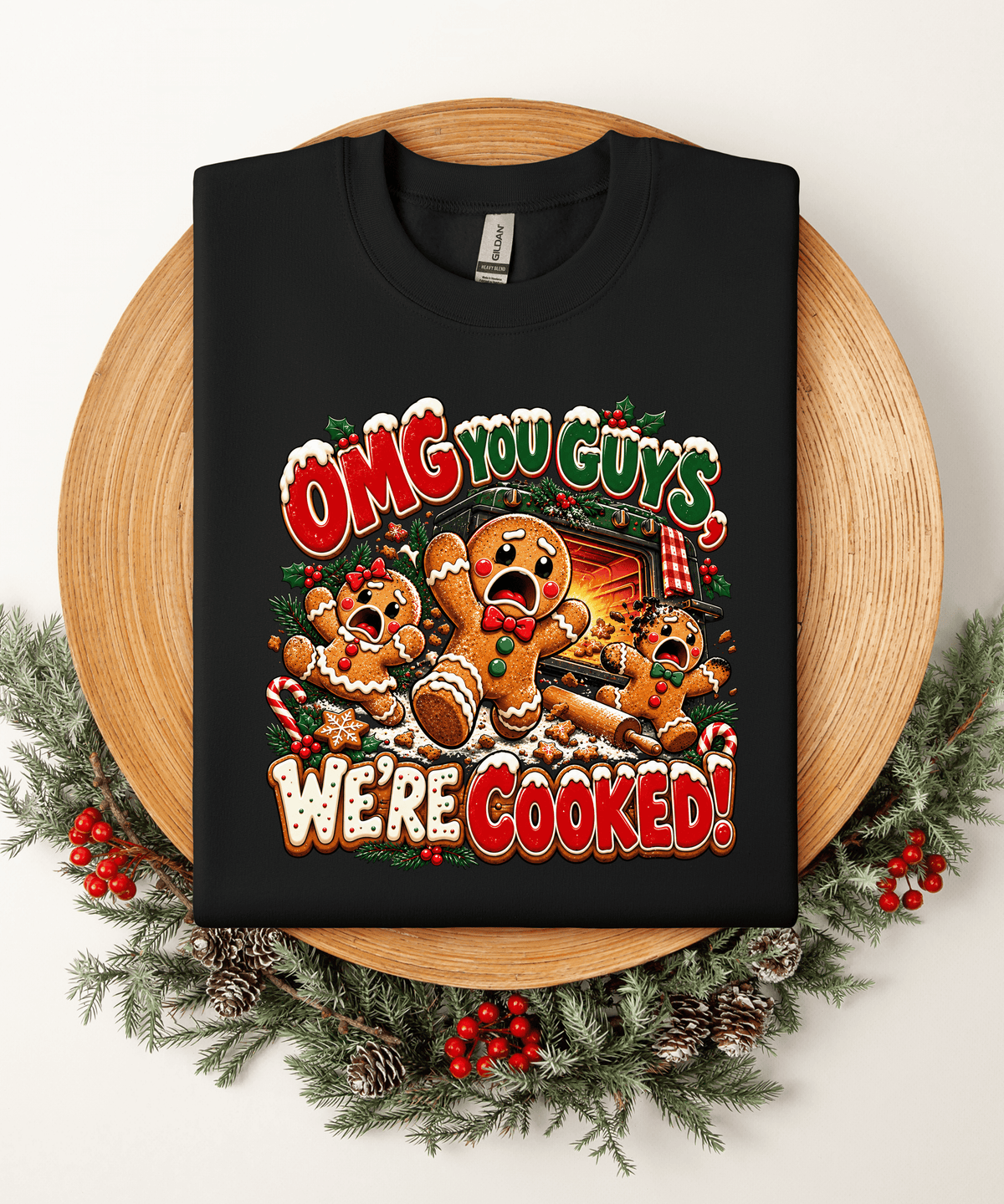 Omg guys Were Cooked Adult DTF Transfer (11 inch)