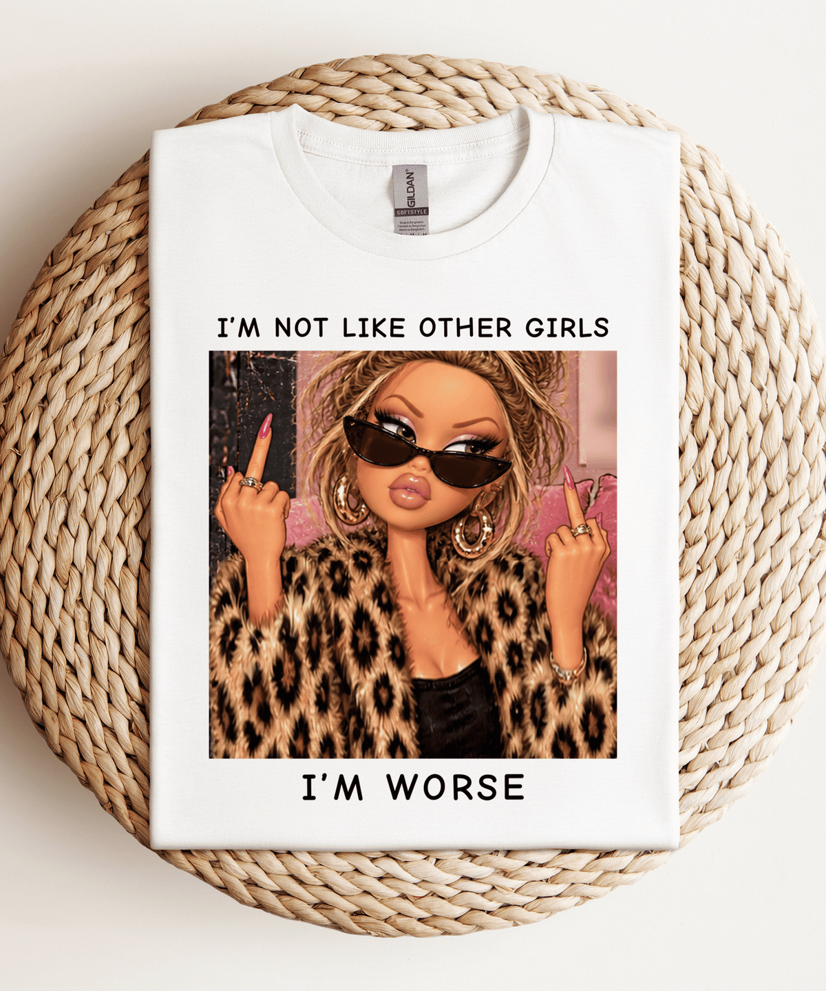 I'm not like other girls I'm worse Adult DTF Transfer (11 inch) Black words