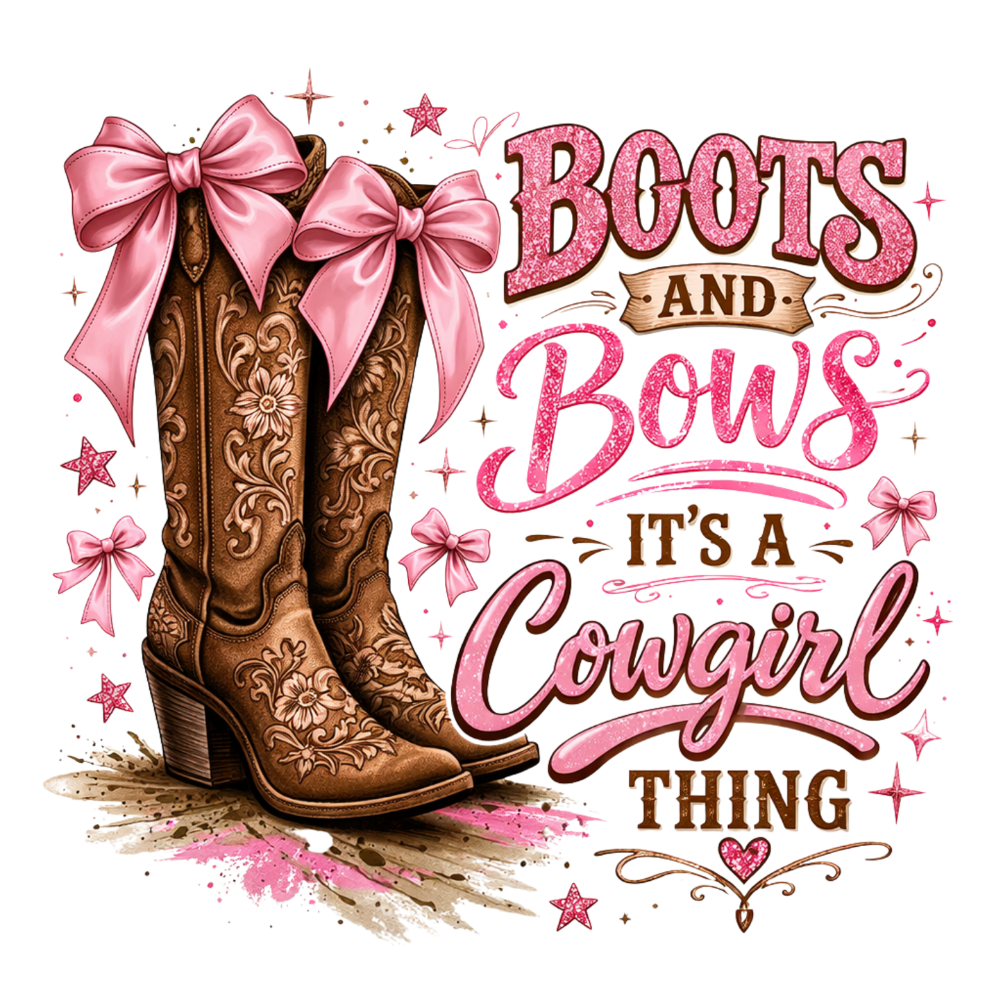 Boots and Bows Adult DTF Transfer (11 inch)