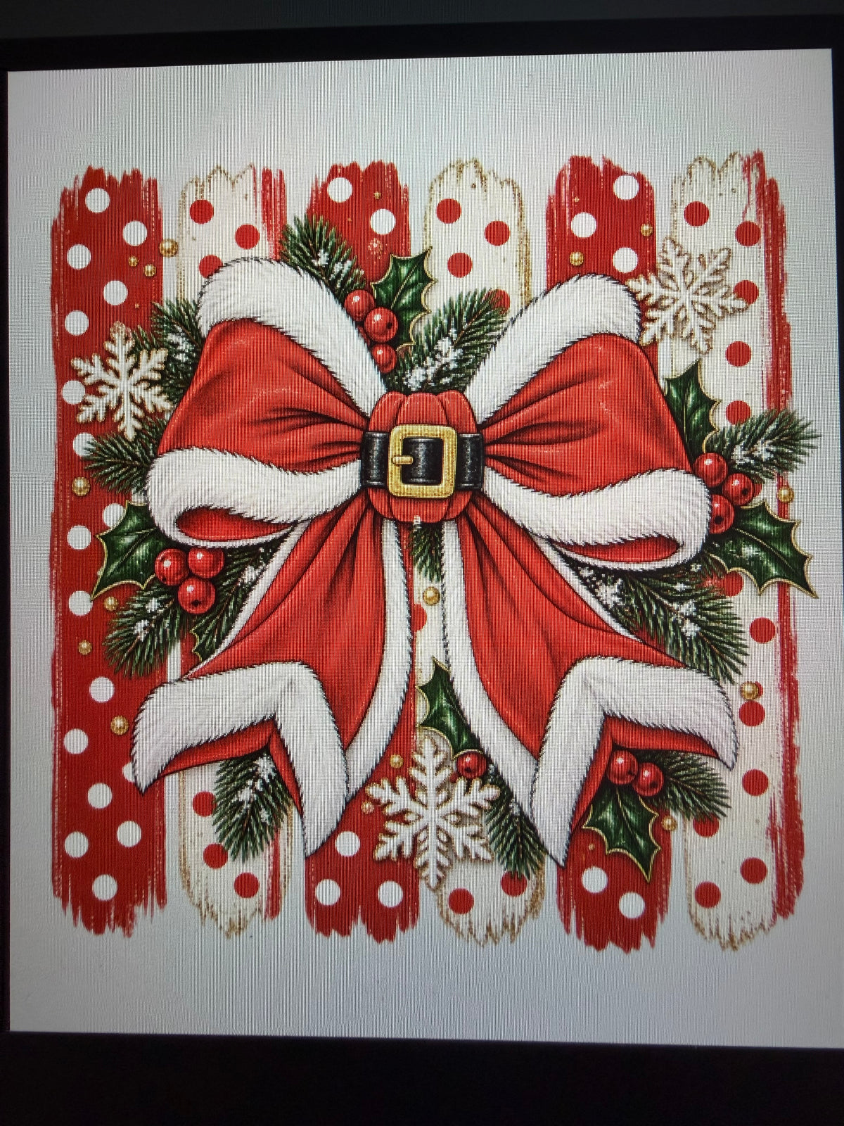 Santa Bow Adult DTF Transfer (11 inch)