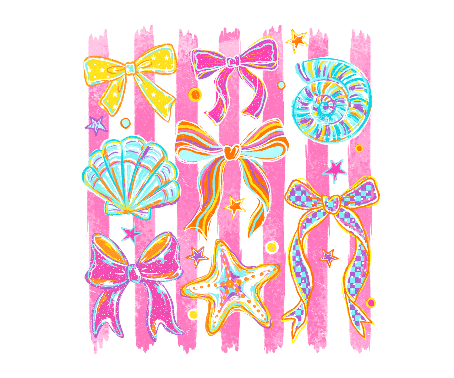 Coquette Wildflower Seashell Adult DTF Transfer (11 inch)