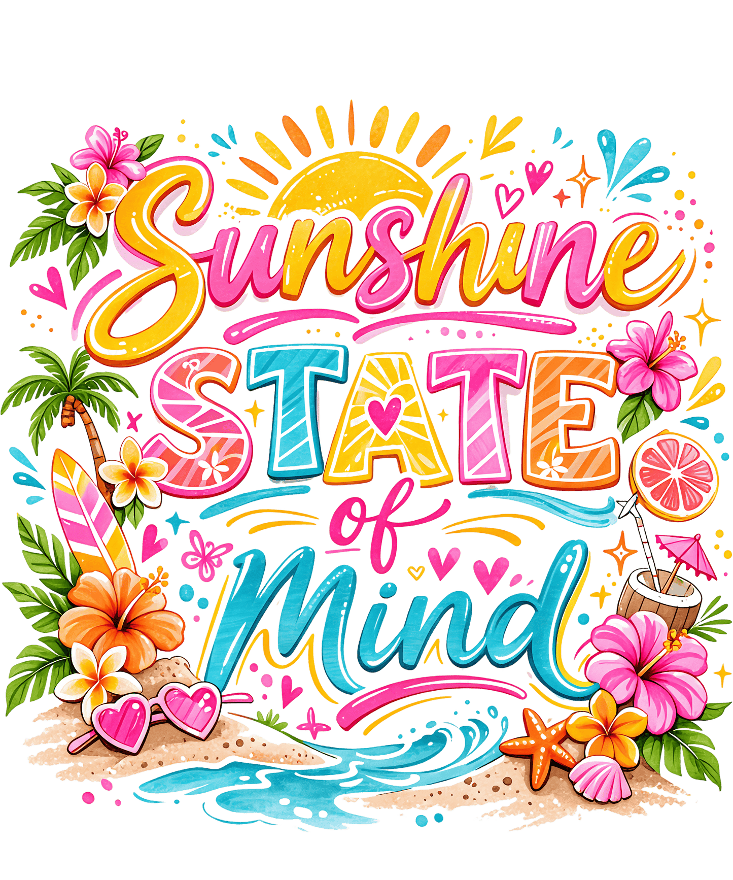 Sunshine State Of Mind Adult DTF Transfer (11 inch)