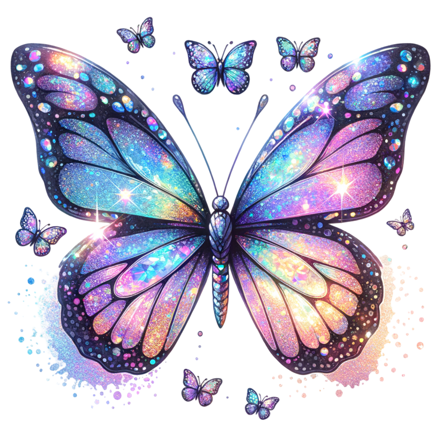Iridescent Butterfly Adult DTF Transfer (11 inch)