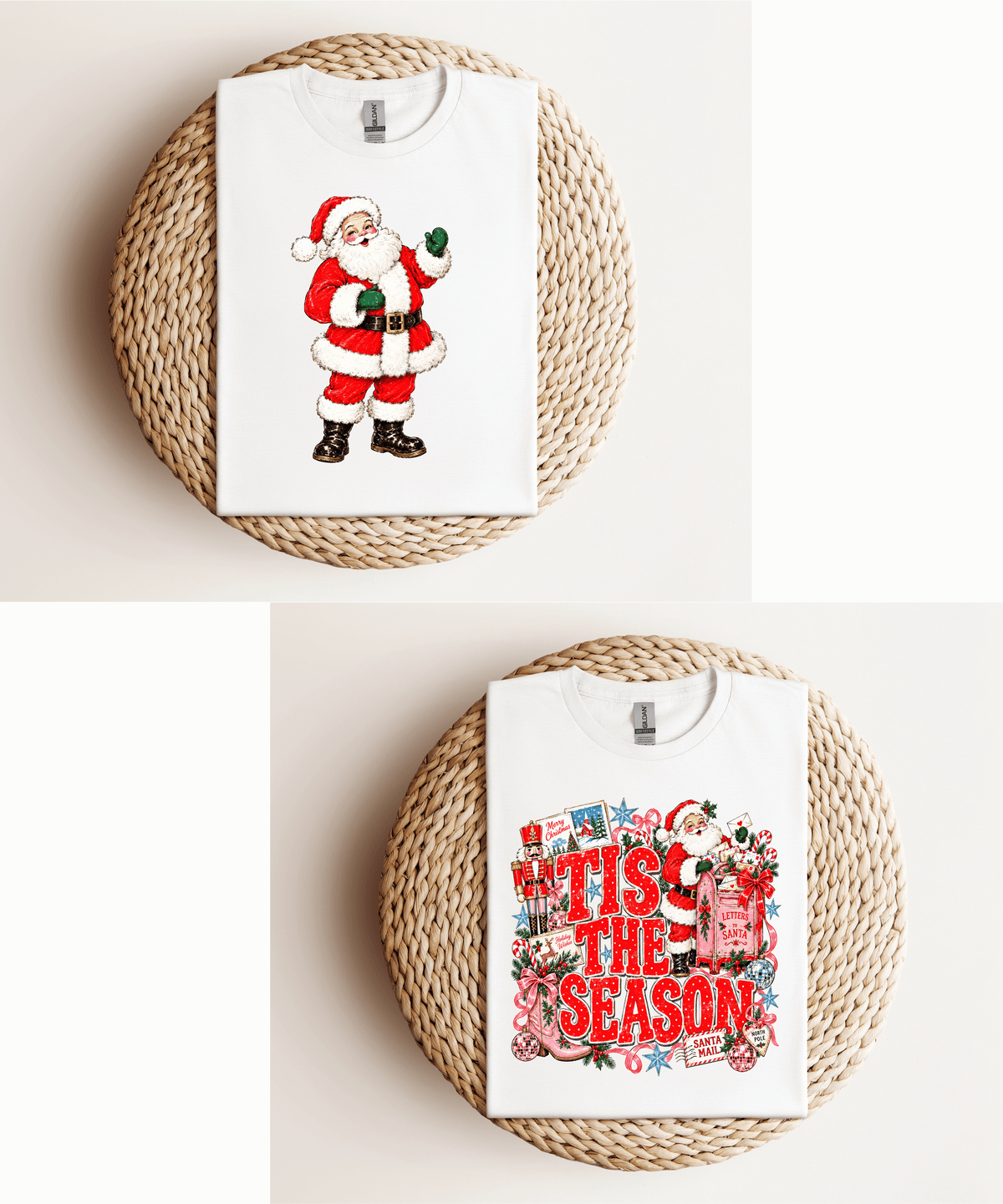 Polka Dots Tis The Season Front and Back Adult DTF Transfer (11 inch)