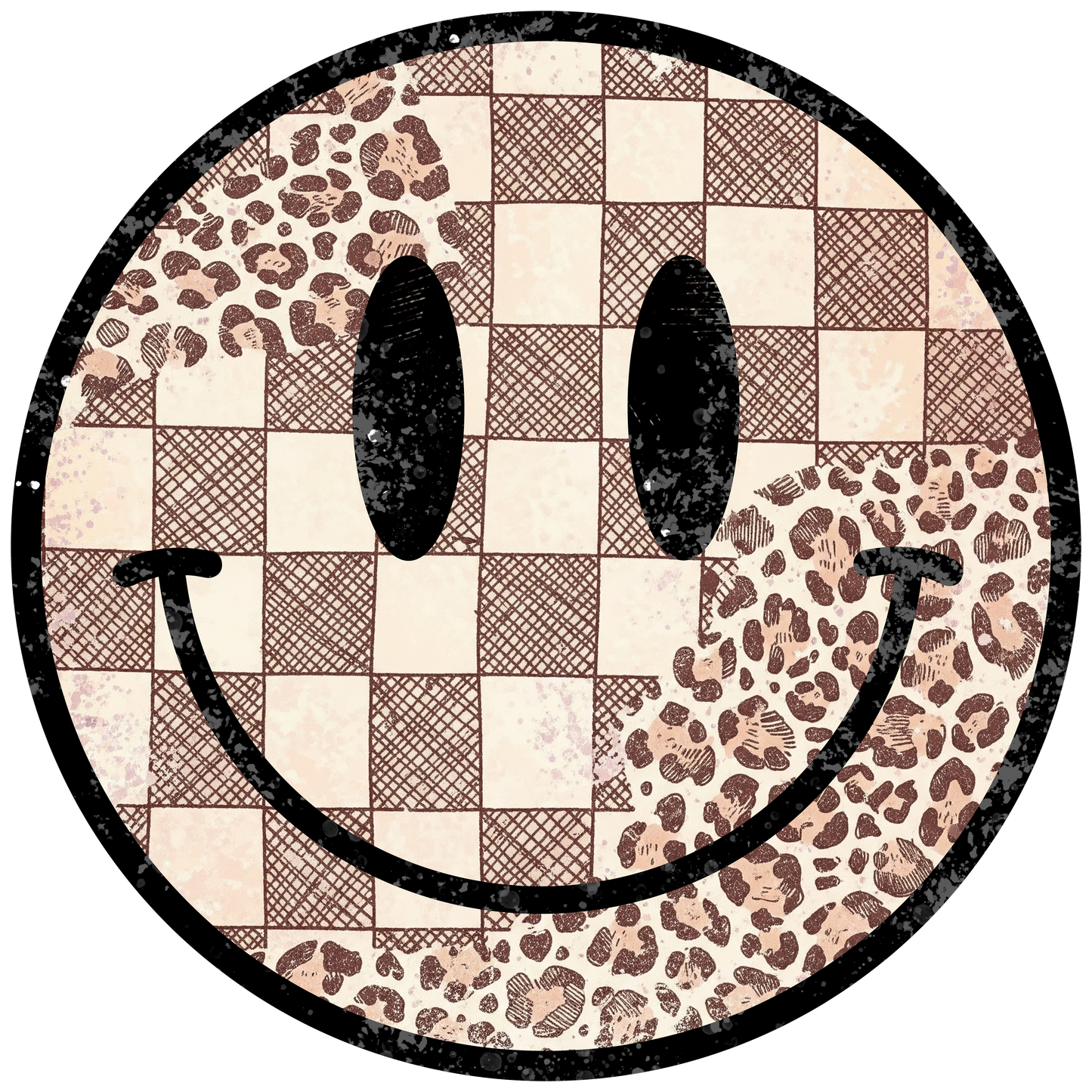 Leopard Smiley Adult DTF Transfer (11 inch)