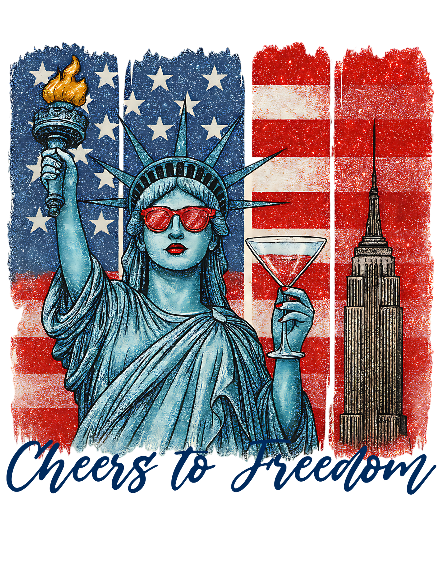 Statue of Liberty Cocktail Adult DTF Transfer (11 inch)