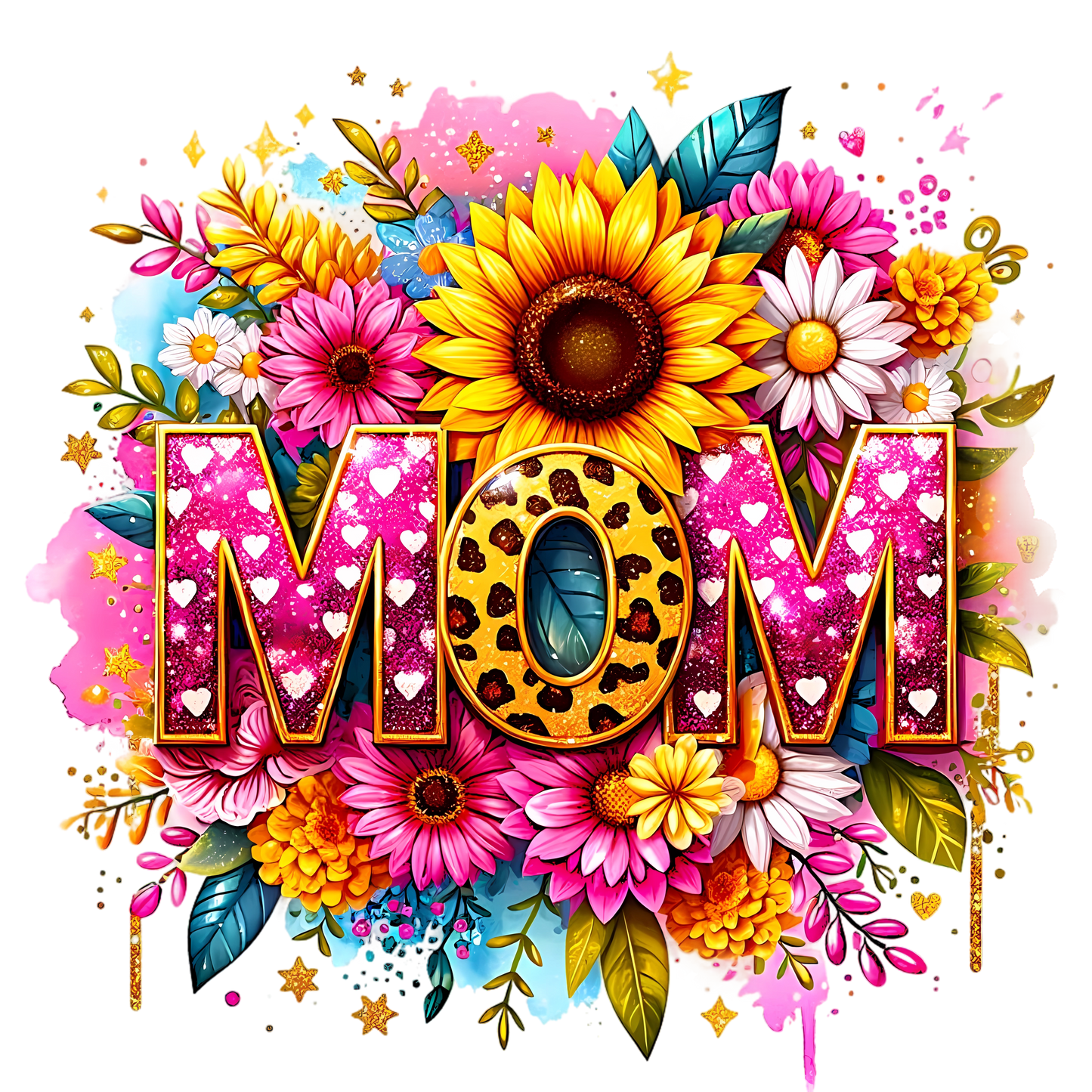 Floral Mom Adult DTF Transfer (11 inch)