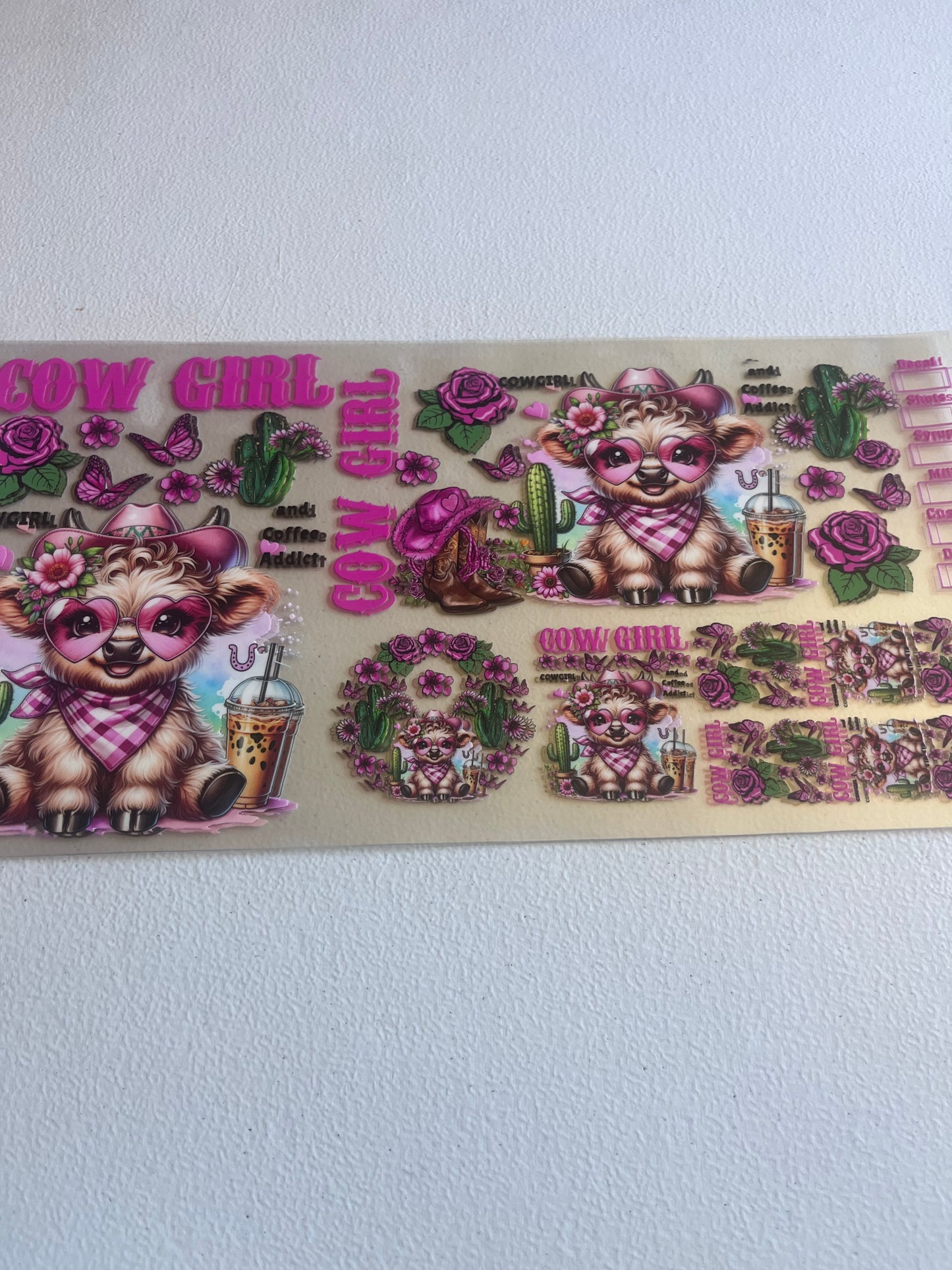 Cow Girl 6 In 1 UV DTF Wrap