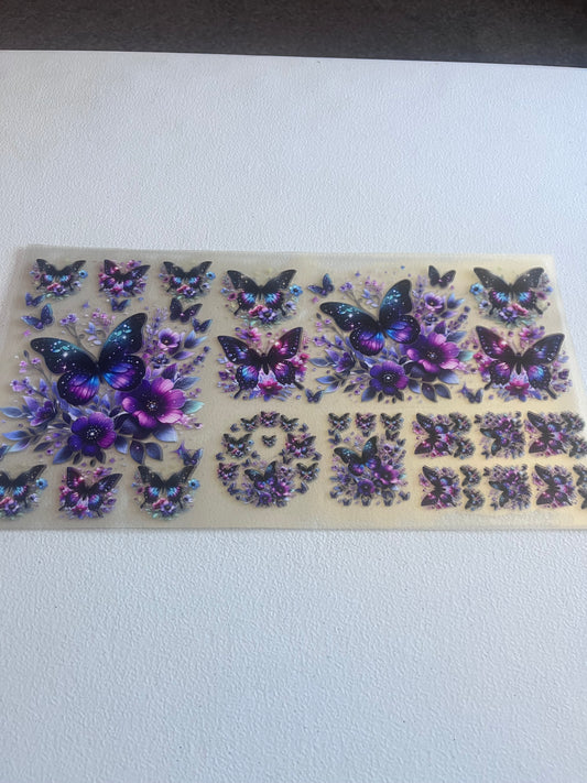 Glossy Butterflys 6 In 1 UV DTF Wrap