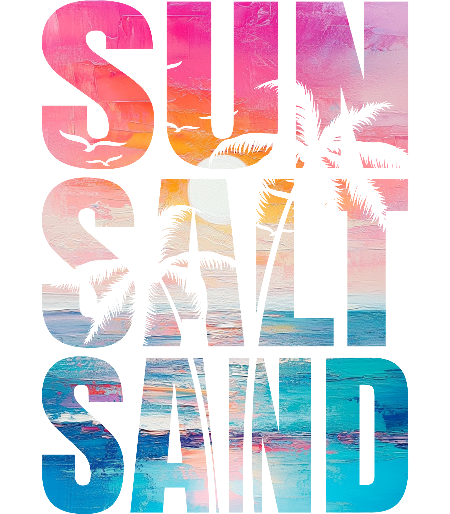 Sun, Salt, Sand Adult DTF Transfer (11 inch)