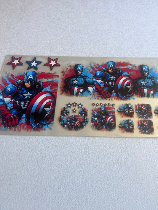 Captain America 6 In 1 UV DTF Wrap