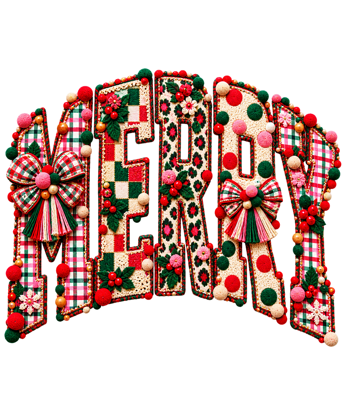 Plaid Merry Christmas Adult DTF Transfer (11 inch)