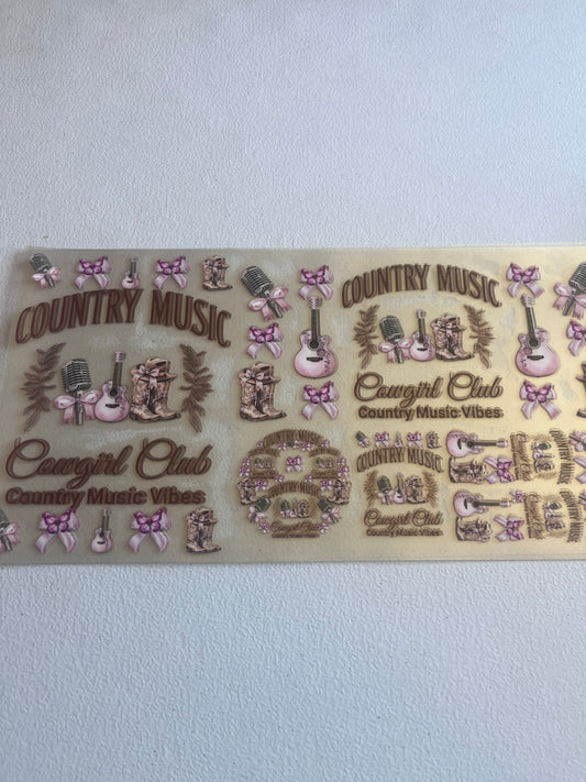 Country Music 6 In 1 UV DTF Wrap