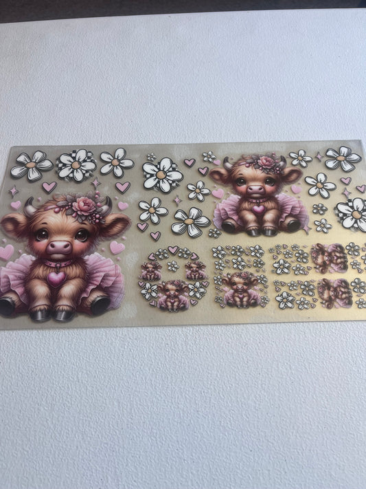 Cute Cow 6 In 1 UV DTF Wrap