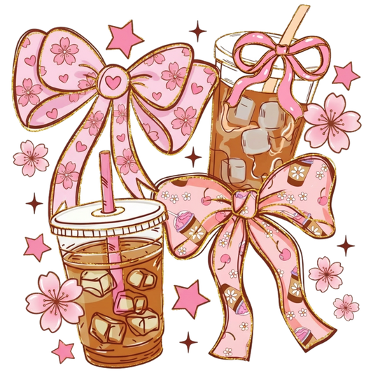 Coffee Bow Preppy Adult DTF Transfer (11 inch)