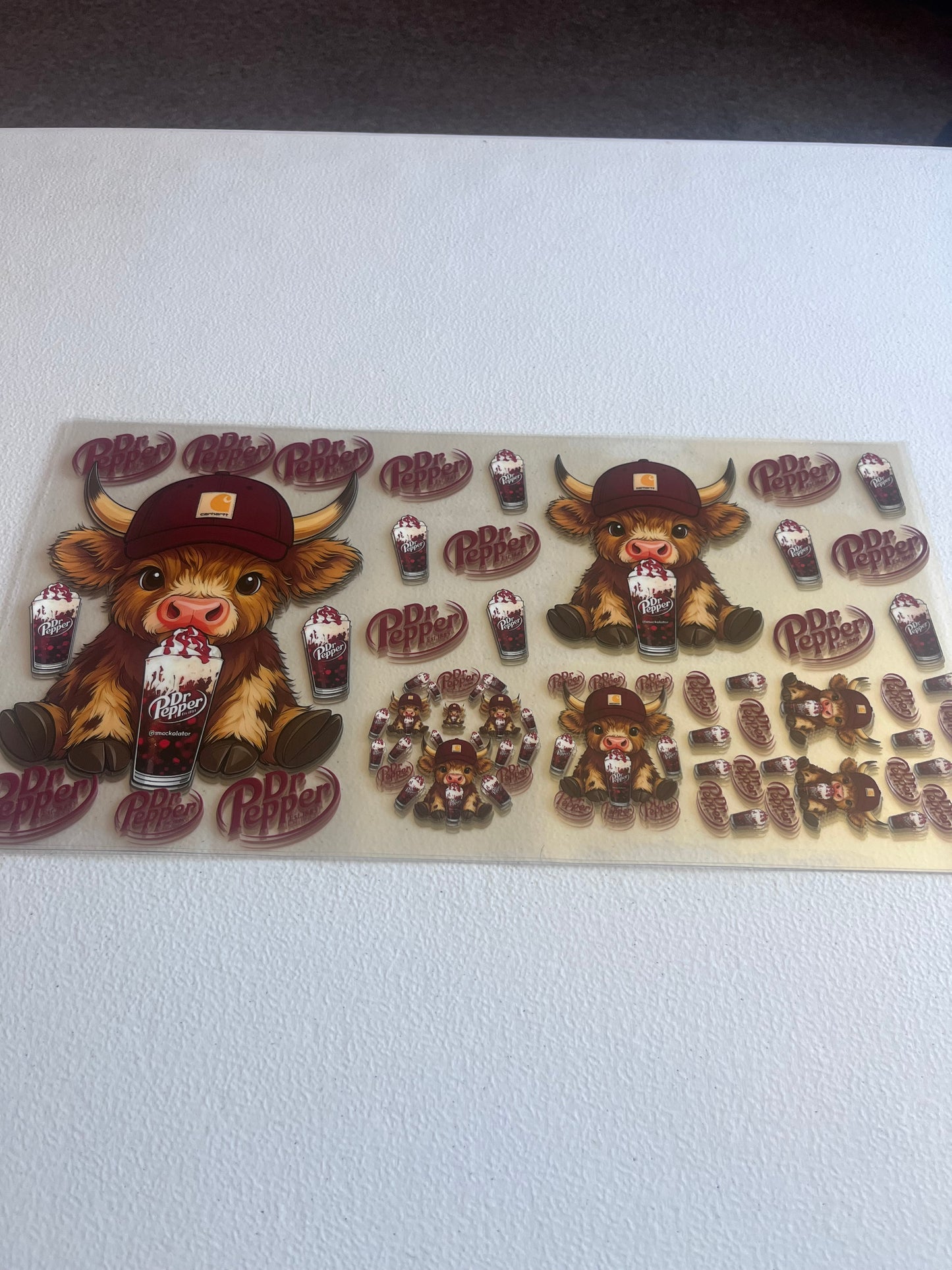 Dr Pepper Cow 6 In 1 UV DTF Wrap