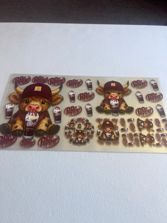 Dr Pepper Cow 6 In 1 UV DTF Wrap