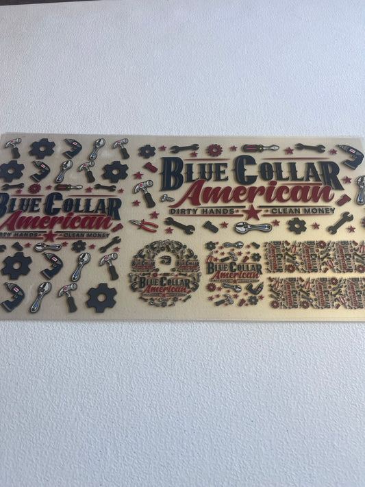 Blue Collar American 6 In 1 UV DTF Wrap