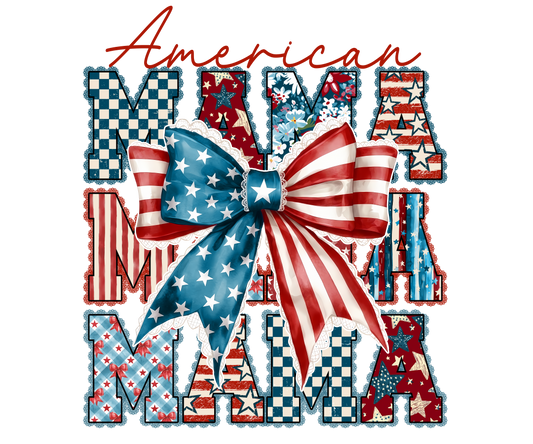 Preppy Patriotic Mama Adult DTF Transfer (11 inch)
