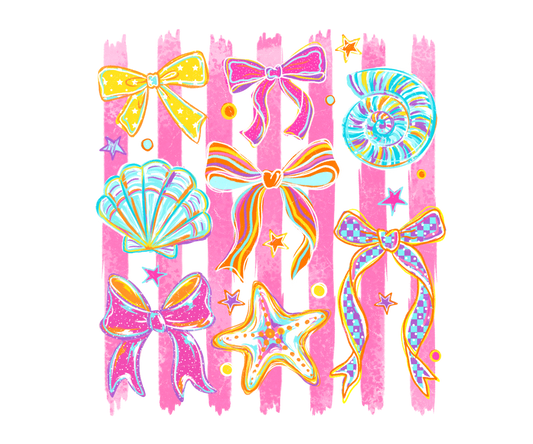 Coquette Wildflower Seashell Adult DTF Transfer (11 inch)