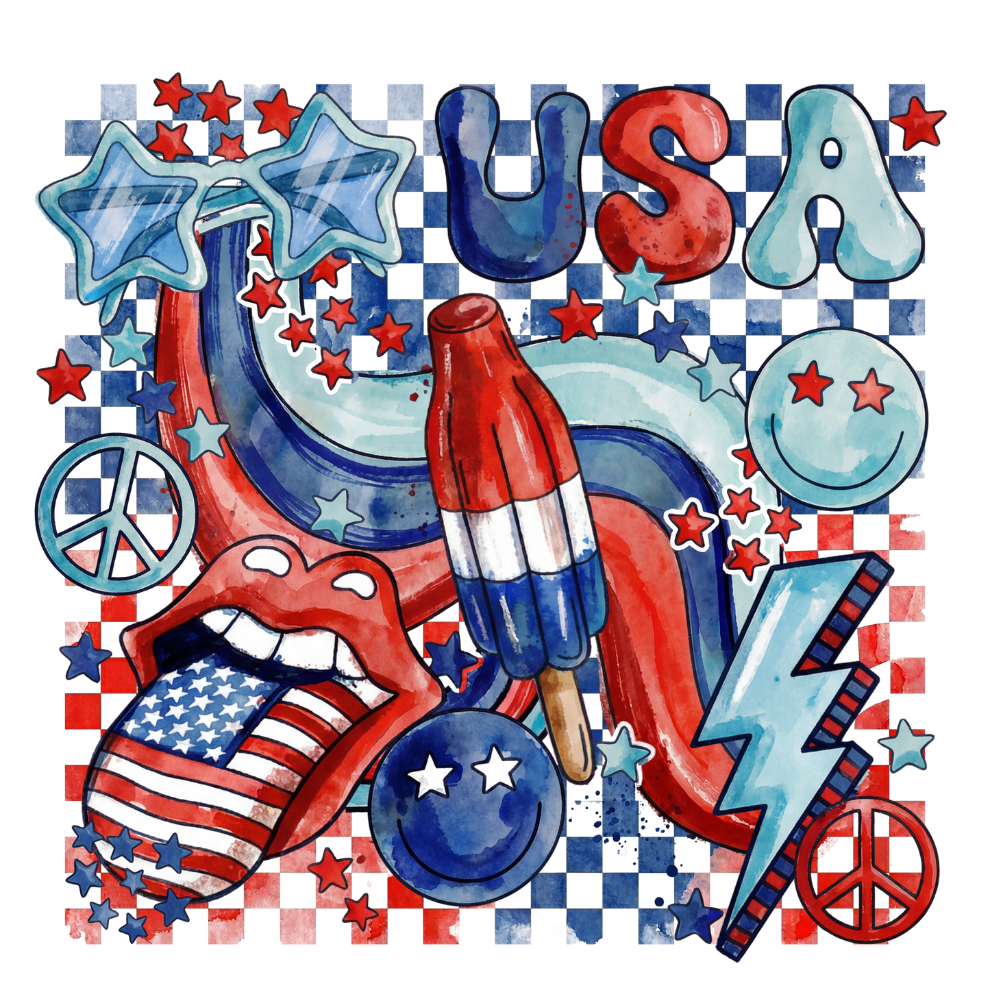 Usa Preppy Collage Adult DTF Transfer (11 inch)