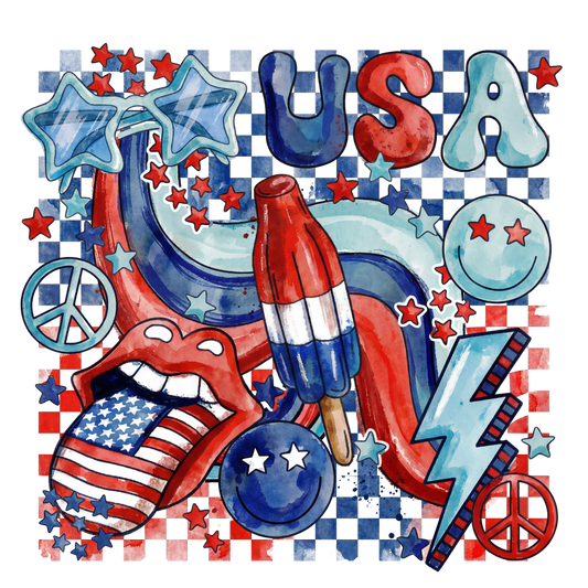 Usa Preppy Collage Adult DTF Transfer (11 inch)