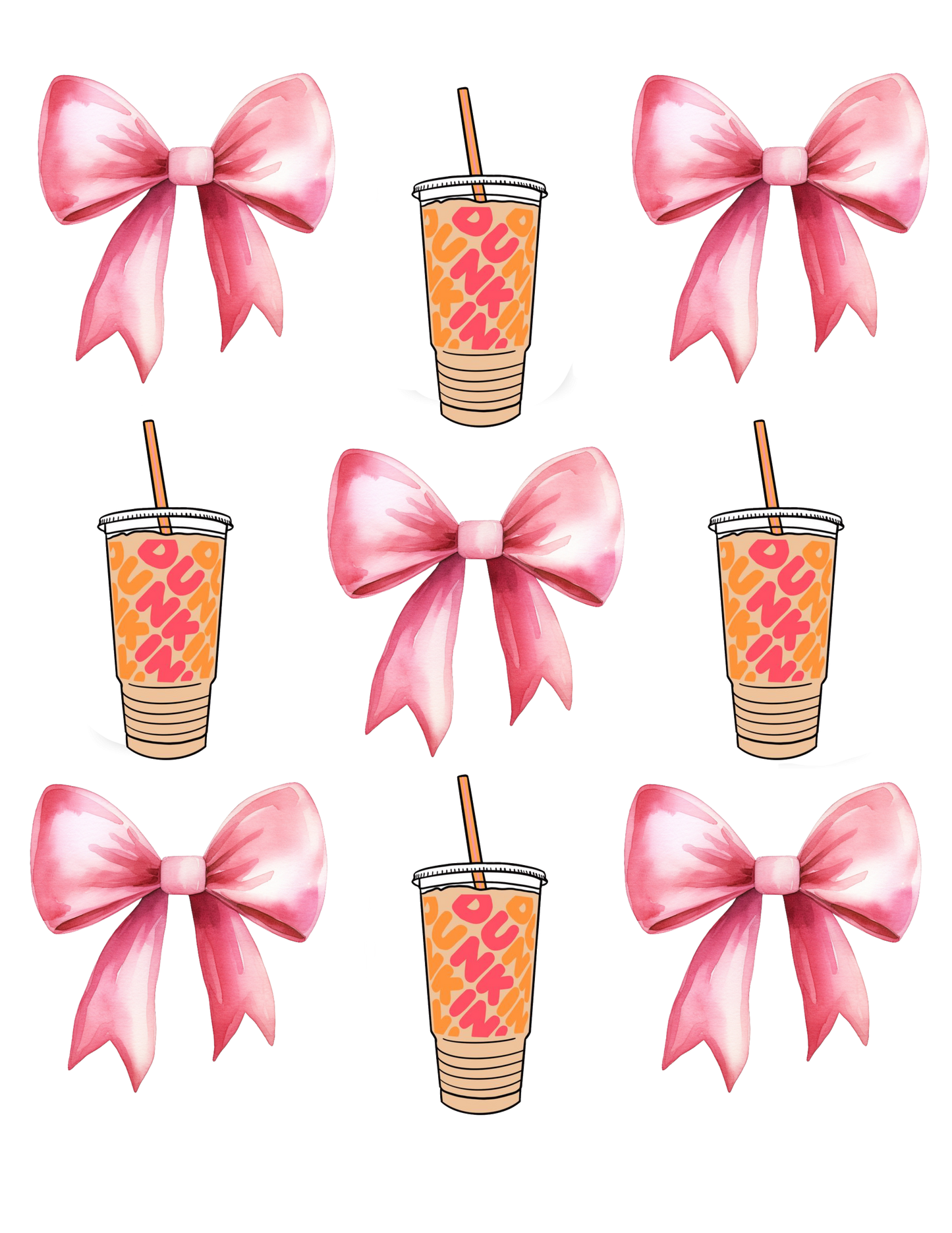 Dunkin Iced Coffee Adult DTF Transfer (11 inch)