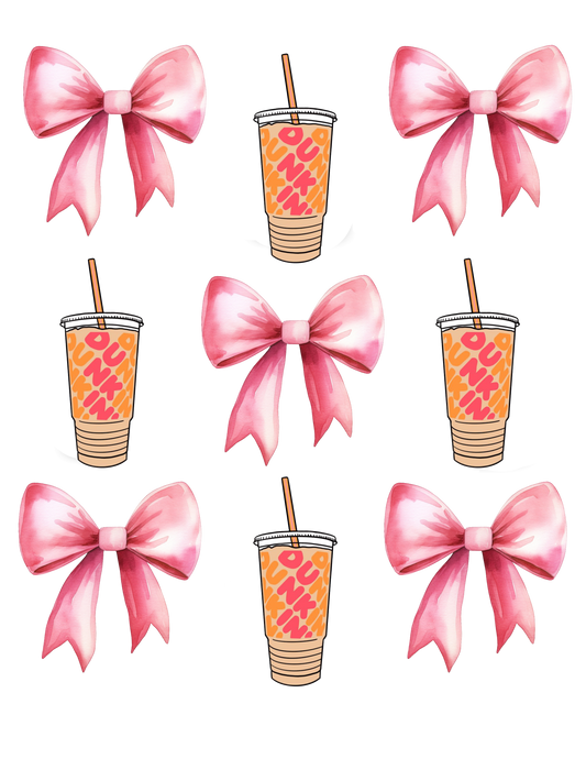 Dunkin Iced Coffee Adult DTF Transfer (11 inch)