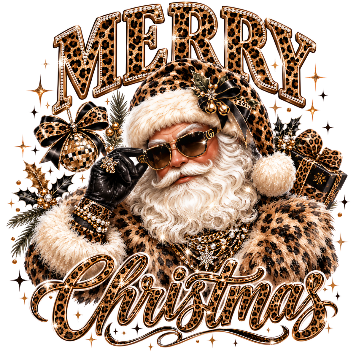 Glam Santa Adult DTF Transfer (11 inch)